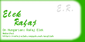 elek rafaj business card